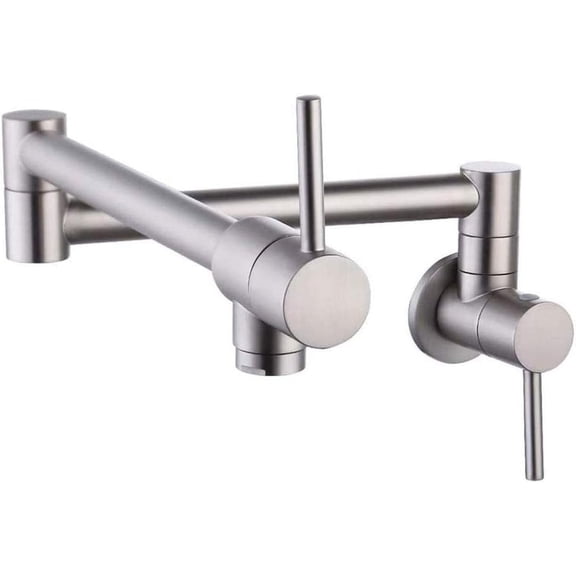 Taps for Kitchen Pot Filler Wall Mounted Double-Handle Cold Water Tap Teles360 Rotation Kitchen Faucet Kitchen Sinks Tap-Black