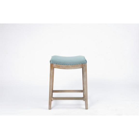Tapscotl Nailhead Side Velvet 26" Counter Stool In Beryl Green