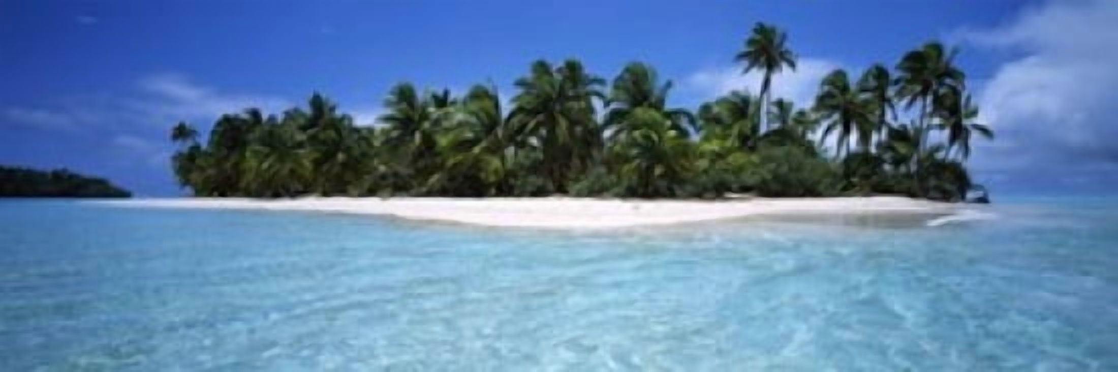Tapuaetai Motu from the Lagoon Aitutaki Cook Islands Canvas Art - Panoramic Images (36 x 12)