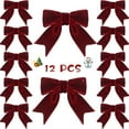 thumbnail image 1 of Taqqpue 12 Pieces Red Christmas Bows for Wreaths 5 x 8 Inches Christmas Bows for Tree Christmas Decoration Bows, Indoor and Outdoor, 1 of 3