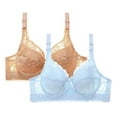 thumbnail image 1 of Taqqpue 2 PC Bras for Womens Solid Color V Neck Lace Underwire Bras Push Up Bralette Women Basic Seamless Everyday Bra, 1 of 2
