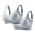 thumbnail image 1 of Taqqpue 2 PC Women Bras Color Block No Underwire Full Coverage Bralette Push Up Seamless Smoothing Comfortable T shirt Bra for Women, 1 of 6