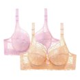 thumbnail image 1 of Taqqpue 2 PC Womens Bras Solid Color V Neck Lace Underwire Bras Push Up Bralette Basic Seamless Everyday Bra for Women, 1 of 2