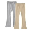 thumbnail image 1 of Taqqpue 2 Pack Girl Flare Leggings Bell Bottom Pants Mid Waist Soft Stretch Casual Pants for Kids Teen Girl School 3-14 Years, 1 of 7