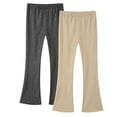 thumbnail image 1 of Taqqpue 2 Pack Girl Flare Leggings Bell Bottom Pants Mid Waist Soft Stretch Casual Pants for Kids Teen Girl School 3-14 Years, 1 of 2