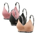 thumbnail image 1 of Taqqpue 3 PC Wireless Bras for Womens Solid Color No Underwire V Neck Push Up Bras Basic Seamless Everyday Bra Bralette, 1 of 2