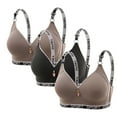 thumbnail image 1 of Taqqpue 3 PC Wireless Bras for Womens Solid Color No Underwire V Neck Push Up Bras Bralette Basic Seamless Everyday Bra for Women, 1 of 2