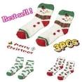 thumbnail image 1 of Taqqpue 3 Packs Christmas Fuzzy Socks for Women Girls Gifts Cute Fun Cozy Fluffy Winter Warm Slipper Xmas Holiday Socks, 1 of 7