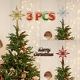 thumbnail image 1 of Taqqpue 3 Packs Christmas Tree Topper, Lighted Gold Glittered 8-Point Star Tree Topper, LED Sparkling Tree Toppers Christmas Decorations, Xmas Treetop Star Decor, 1 of 9