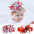 thumbnail image 1 of Taqqpue 4th of July Baby Headband Flower America Flag Headband Newborn Toddlers Boys Girls Bow Hairband Hairclip Kids Patriotic Independence Day Headwear Hairband on Clearance, 1 of 9