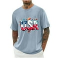 thumbnail image 1 of Taqqpue 4th of July Shirts for Men American Flag Patriotic T-Shirt Independence Day Graphic Short Sleeve Tee Tops Plus Size M-4XL, 1 of 5