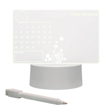Acrylic Dry Erase Board With Light Up Stand,Clear White Board To Do List Memo Plan Led Note Board With 7 Colors Change Usb Powered Remote Contro