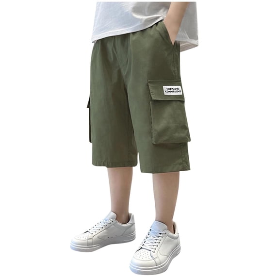 Taqqpue Boy's Cargo Shorts Baggy Straight Leg Outdoor Quick Dry Hiking Shorts Kids Summer Classic Fit Jogger Athletic Short Pants with Multi Pocket (4-14 Years)