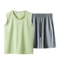 thumbnail image 1 of Taqqpue Boys Clothes Outfits 2pcs Set Kids Summer Sleeveless Crewneck Soft Comfy Casual T Shirts and Shorts Set 2-16 Years, 1 of 5