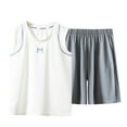 thumbnail image 1 of Taqqpue Boys Clothes Outfits 2pcs Set Kids Summer Sleeveless Crewneck Soft Comfy Casual T Shirts and Shorts Set 2-16 Years, 1 of 5