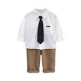 thumbnail image 1 of Taqqpue Boys Girls Baby Toddler 3 Piece Set Kids Long Sleeve Collared Shirts Top, Pants and Tie for Back to School Season 1-12Y, 1 of 7