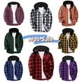 thumbnail image 1 of Taqqpue Boys Girls Casual Flannel Plaid Hoodies Fall Fashion Button Down Shirts Long Sleeve Cute Lightweight Jacket Coats with Pockets for Kids 5-16Y, 1 of 7