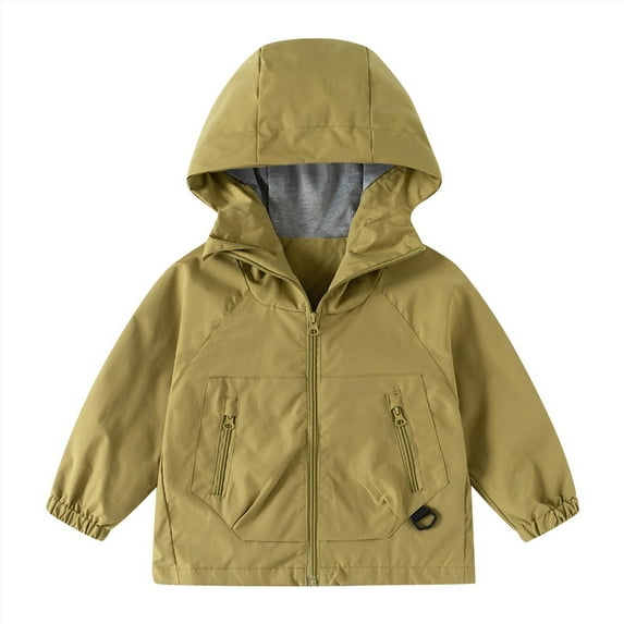 Taqqpue Boys Girls Hoodies Casual Full Zip Drawstring Windbreaker Hooded Jacket Long Sleeved Hooded Sweatshirt Lightweight Loose Fit Plus Size Outwear Coat with Pockets for Kids 2-12Y