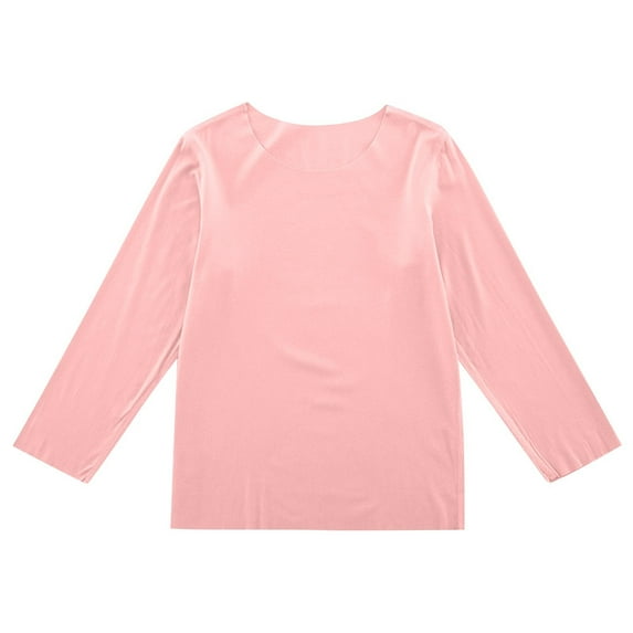 Taqqpue Boys Girls Long Sleeve Shirts Casual Solid Color Crewneck T Shirts Fall Loose Fit Plus Size Pullover Tops Soft Cotton Basic Tee Tops Sweatshirts for Kids 2-13Y