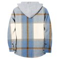 thumbnail image 1 of Taqqpue Boys Girls Plaid Jacket Outwear Long Sleeve Button Down Hooded Shirt Fall Winter Plus Size Hoodies with Pockets, 1 of 3