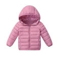 thumbnail image 1 of Taqqpue Boys Girls Puffer Jackets Casual Solid Color Thickened Zipper Long Sleeve Warm Hooded Coats Thin Down Jacket Oversized Winter Outwear with Pockets for Kids, 1 of 4