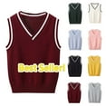 thumbnail image 1 of Taqqpue Boys Girls V Neck Sweater Vest School Uniform Solid Color Sleeveless Knit Sweaters Pullover Tank Tops for Kids 3-15Y, 1 of 6