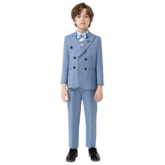 Taqqpue Boys Suit for Kids Tuxedo Wedding Ring Bearer Outfit Boy Formal Suits 6 Piece Slim Fit Dresswear Suit Set (12M-15Y)