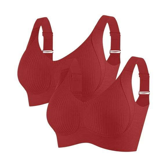 Taqqpue Bras for Women No Underwire Deep V Wireless Bra Push Up Seamless Brassiere Full Coverage Bralette Everyday Bras 2 Pack