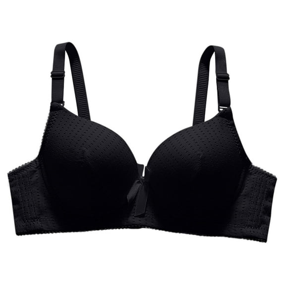 Taqqpue Bras for Women Solid Color No Underwire Supportive Push Up Bralettes Wireless Full Coverage Plus Size T-Shirt Bra