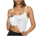 thumbnail image 1 of Taqqpue Built In Bra Tank Tops for Women Spaghetti Strap Scoop Neck Sleeveless T Shirts Solid Smocked Summer Casual Top, 1 of 8