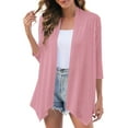 thumbnail image 1 of Taqqpue Cardigans for Women Casual Solid Color Front Open Blouse Shirts Loose Fit 3/4 Sleeve Lightweight Cardigans, 1 of 9
