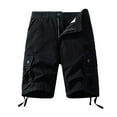 thumbnail image 1 of Taqqpue Cargo Shorts for Men Plus Size Solid Loose Comfort Workwear Beach Shorts with Multi-Pocket Athletic Workout Jogger Shorts for Men, 1 of 1