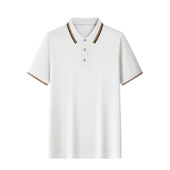 Taqqpue Casual Button Shirts for Men Solid Color V Neck Short Sleeve Golf Shirts Moisture Wicking Performance Quick Dry Active Gym Workout T-Shirt