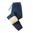 thumbnail image 1 of Taqqpue Casual Pants for Women Solid Color Elastic High Waist Long Pants Loose Fit Thick Fleece Home Warm Pants with Pockets, 1 of 7
