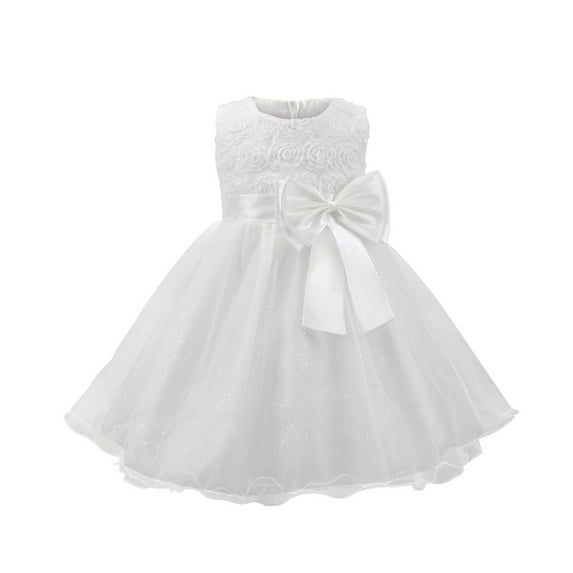Taqqpue Children Dress Girls Sleeveless Princess Dress Bow Tie Lace Flowers Mesh Dress Tufted Dress Pageant Birthday Party Outfits Wedding Formal Dance Evening Maxi Gown Princess Dress