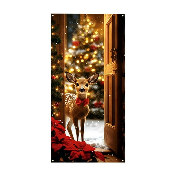Taqqpue Christmas Door Cover Snowman Decoration Merry Christmas Front Door Porch Cover Banners for Winter Xmas New Year Holiday Party Decor 35 X 71 Inch