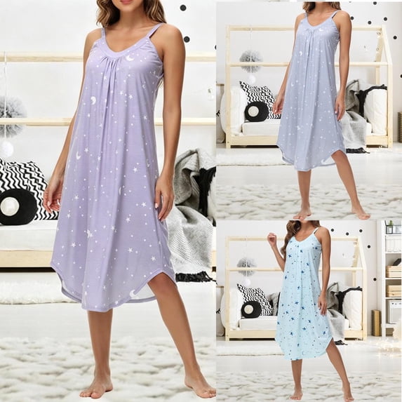 Taqqpue Cotton Nightgowns for Women Spaghetti Strap Night Gowns Sleeveless Sleep Shirts Lace Sleep Dress Soft Sleepwear Tank Dress Women