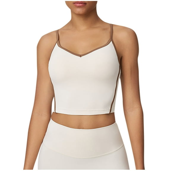 Taqqpue Crop Tank Top Woman Summer Solid Color V Neck Tube Ribbed Tops Halter Sapghetti Strap Cami Racerback Tees Ladies