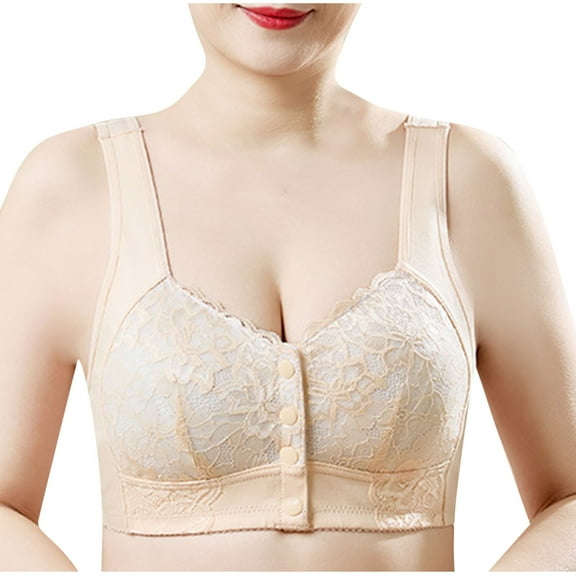 Taqqpue Daisy Bras for Women Plus Size Bras Front Closure Bras No Underwire Full Coverage Bralettes Everyday Wear Bras L-4XL