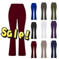 thumbnail image 1 of Taqqpue Flare Leggings for Women Fold Over Bootcut Yoga Pants Solid Color Casual Y2K Lounge Pants Comfy Cotton Elastic High Waist Sweatpants with Pockets, 1 of 4