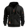 Taqqpue Fleece Hooded Jacket Casual Solid Color Thick Winter Warm Thermal Zip up Hoodies Loose Fit Plus Size Outwear Coats with Pockets