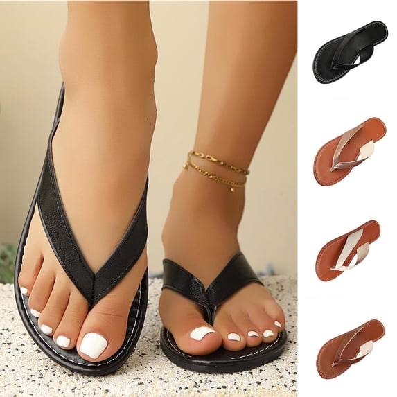 Taqqpue Flip Flops for Women Comfortable Summer Beach Walking Thong Cushion Sandals Open Toe Flat Weaving Slippers Plus-Size Thong Openwork Beach Shoes Slip On Indoor Outdoor Sandals Women