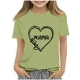 thumbnail image 1 of Taqqpue Girl Summer Tops Short Sleeve Casual Basic T Shirts Loose Fit Round Neck Workout Outfit Tee Print Tops Blouses 2-14 Years, 1 of 7