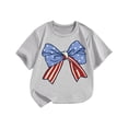 thumbnail image 1 of Taqqpue Girls 4th of July Shirt American Flag T-Shirts for Kids Toddler Cotton Summer Short Sleeve Crewneck Tops Patriotic Tee Tops Independence Day Outfit 2-13 Years, 1 of 3