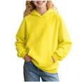 thumbnail image 1 of Taqqpue Girls Boys Hoodie Casual Solid Color Long Sleeve Hooded Sweatshirt Loose Fit Sports Blouse Comfy Soft Oversized Pullover Tops with Pockets for Kids 2-15Y, 1 of 8