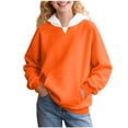 thumbnail image 1 of Taqqpue Girls Boys Hoodie Casual Solid Color Long Sleeve Pullover Tops Loose Fit Sports Blouse Shirt Comfy Soft Oversized Hooded Sweatshirt with Pockets for Kids 2-15Y, 1 of 8