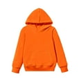 thumbnail image 1 of Taqqpue Girls Boys Hoodie Solid Color Crewneck Long Sleeve Pullover Sweatshirt Plus Size Tops Casual Cotton Sports Hooded Sweatshirt with Pockets for Kids 4-14Y, 1 of 9