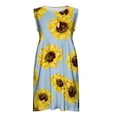 thumbnail image 1 of Taqqpue Girls Dresses Summer Clothes Kids Little Girls Sunflower Printed A Line Floral Dress Daily Holiday Sleeveless Dress Summer Skirt Casual Beach Sundress with Pockets 8-9 Years, 1 of 6