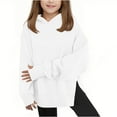 thumbnail image 1 of Taqqpue Girls Hoodies Long Sleeve Drop Shoulder Hooded Sweatshirt Fall Winter Fleece Hooded Pullover for Girls, 1 of 7