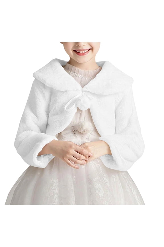 Girls Long Sleeve Sparkle Bolero Cardigan Kids Button Closure Knitted Shrug Cropped Sweaters Tops Winter Fleece Outwear for Girls 1-16 Years